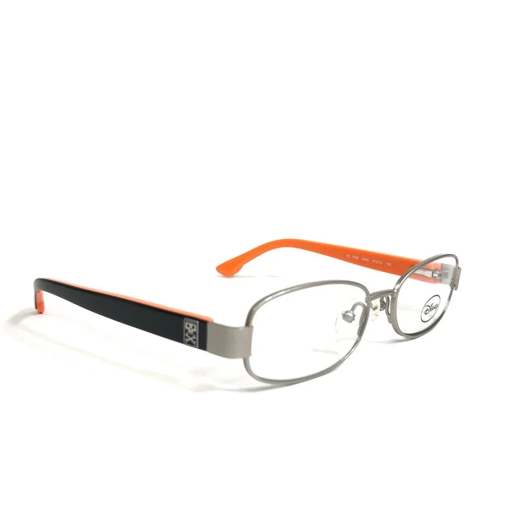 Disney Eyeglasses Frames Kids 3E 1006 3094 Black Orange Silver 47-15-130